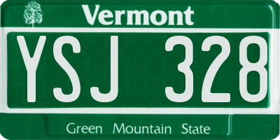 VT license plate YSJ328