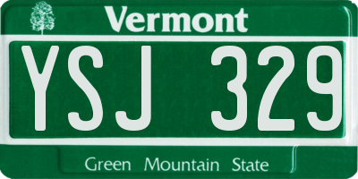 VT license plate YSJ329