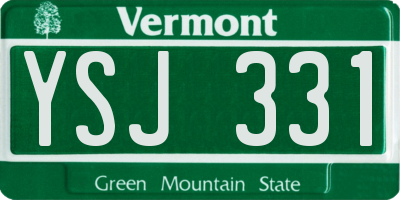 VT license plate YSJ331