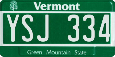 VT license plate YSJ334