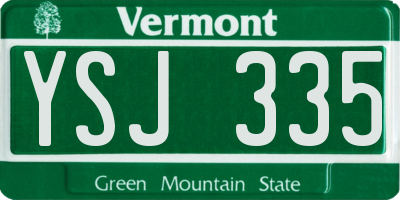 VT license plate YSJ335