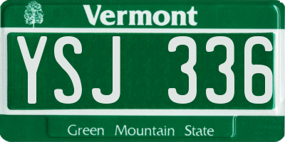 VT license plate YSJ336