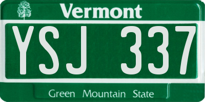 VT license plate YSJ337