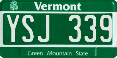 VT license plate YSJ339