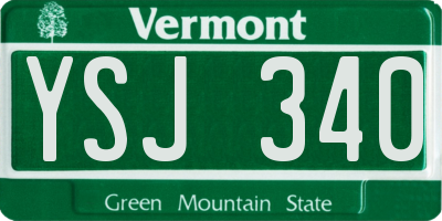 VT license plate YSJ340