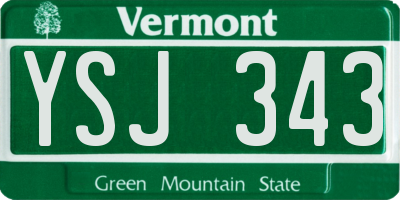 VT license plate YSJ343