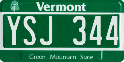 VT license plate YSJ344