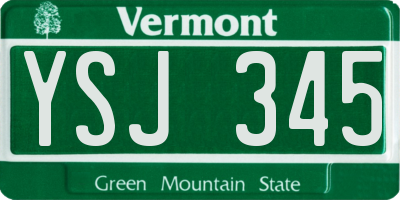 VT license plate YSJ345