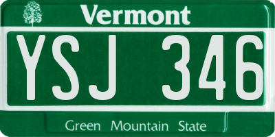 VT license plate YSJ346