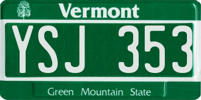 VT license plate YSJ353