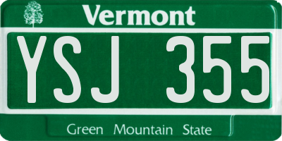 VT license plate YSJ355