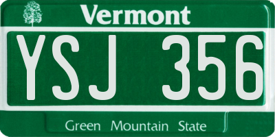 VT license plate YSJ356