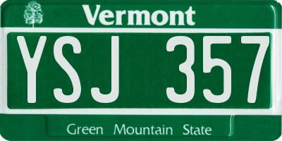 VT license plate YSJ357