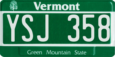 VT license plate YSJ358