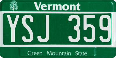 VT license plate YSJ359