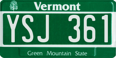 VT license plate YSJ361