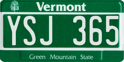 VT license plate YSJ365