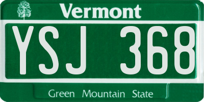 VT license plate YSJ368