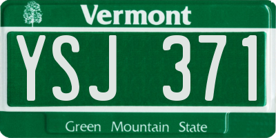 VT license plate YSJ371