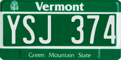 VT license plate YSJ374