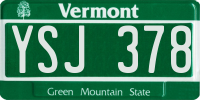 VT license plate YSJ378