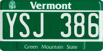 VT license plate YSJ386