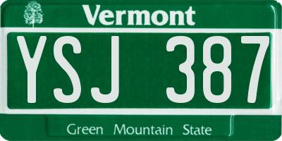 VT license plate YSJ387
