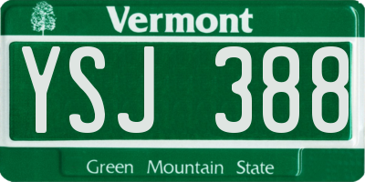 VT license plate YSJ388
