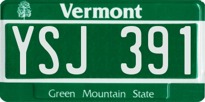 VT license plate YSJ391