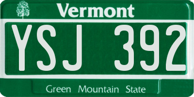 VT license plate YSJ392