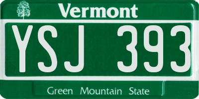 VT license plate YSJ393