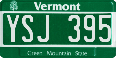 VT license plate YSJ395