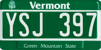 VT license plate YSJ397