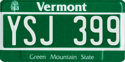 VT license plate YSJ399