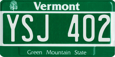 VT license plate YSJ402