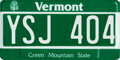 VT license plate YSJ404