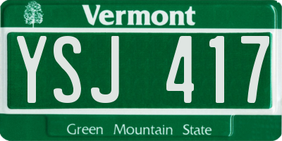 VT license plate YSJ417