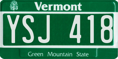 VT license plate YSJ418