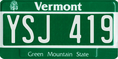 VT license plate YSJ419