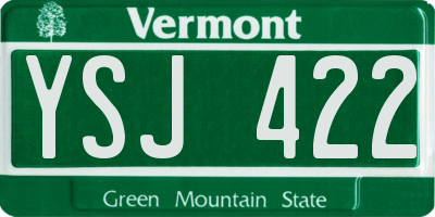 VT license plate YSJ422