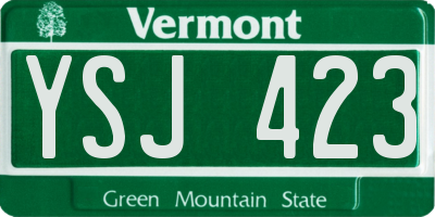 VT license plate YSJ423