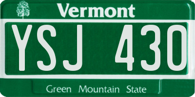 VT license plate YSJ430