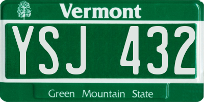 VT license plate YSJ432