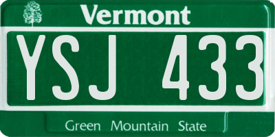 VT license plate YSJ433