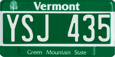 VT license plate YSJ435