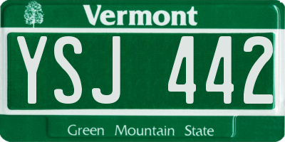 VT license plate YSJ442