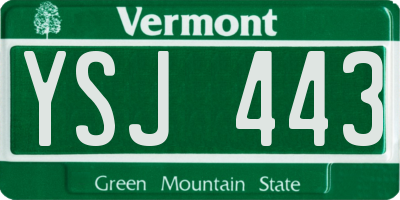 VT license plate YSJ443