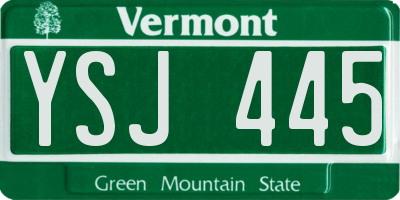 VT license plate YSJ445