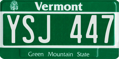 VT license plate YSJ447