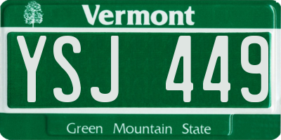 VT license plate YSJ449